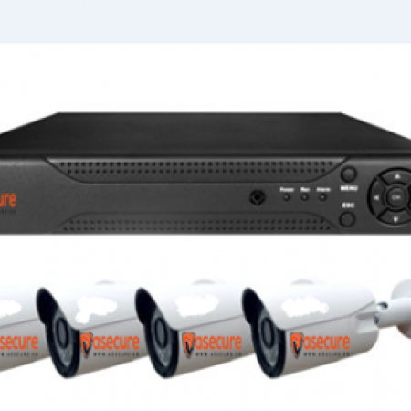 Kit de Grabación CCTV  NVR IP4POE + HDD 1 TB + 4 IRCAM